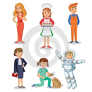 Vector Set of different professions. Kids profession