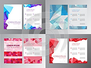 Vector set of document, letter or logo style cover brochure and letterhead template