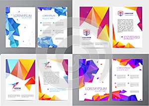 Vector set of document, letter or logo style cover brochure and letterhead template design mockup for business