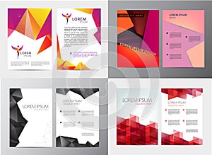Vector set of document, letter or logo style cover brochure and letterhead template design mockup for business