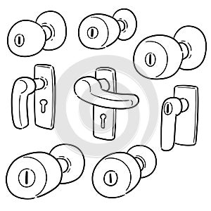 Vector set of door knob