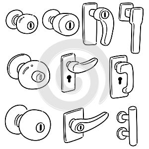 vector set of door knob