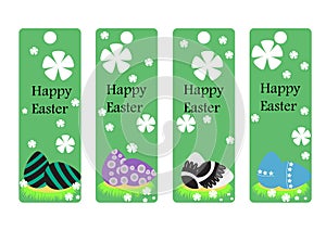Vector set of Easter bookmark. Happy Easter.eggs collection.