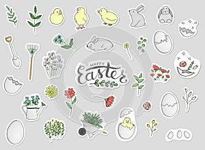 Vector set of Easter stickers