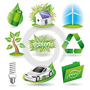 Vector set. Ecology icons.