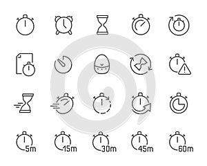Vector Set of Editable Icons for Timers and Time Counting