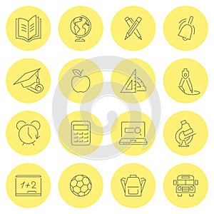 Vector set of education concept line icons