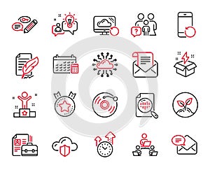 Vector Set of Education icons related to Creative idea, Vacancy and Startup. Vector