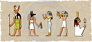 The vector set of egyptian god