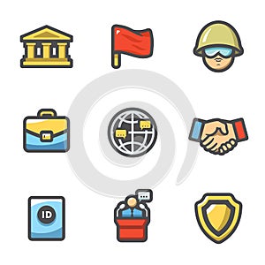 Vector Set of Embassy Icons.