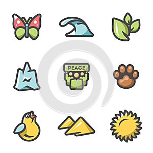 Vector Set of Enviroment protection Icons.