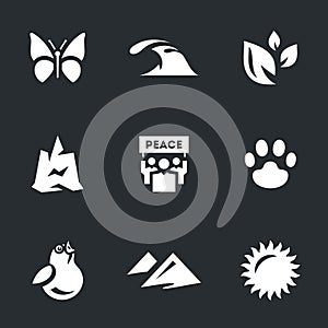 Vector Set of Enviroment protection Icons.