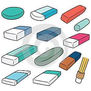 Vector set of eraser