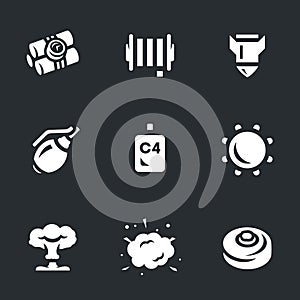 Vector Set of Explosive Icons. photo