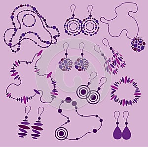 Vector set of fashion jewelry