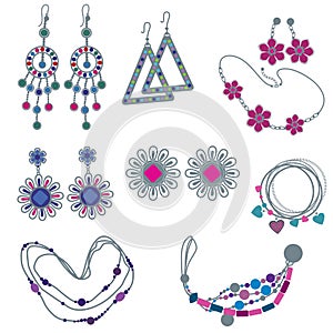 Vector set of fashion jewelry photo