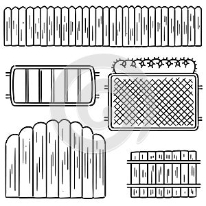 Vector set of fence