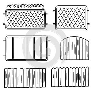 Vector set of fence