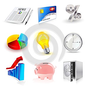 Vector set of finance 3d icons