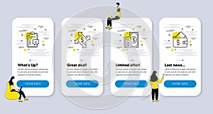 Vector Set of Finance icons related to Payment, Payment exchange and Checklist. Vector