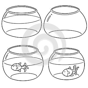Vector set of fish bowl