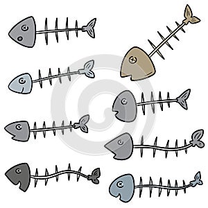 Vector set of fishbone