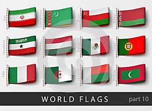 Vector set of flag labels