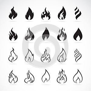 Vector set of flame symbols