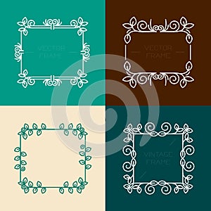 Vector set of floral frames