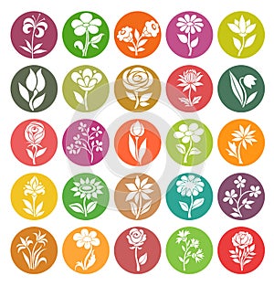 Vector set of flower icons