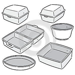 Vector set of foam container