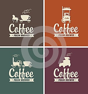 Vector set of coffee banners for coffeehouse photo