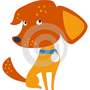 Vector Set of funny Mixed breed or mongrel dog