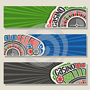 Vector set of gamble banners for Casino