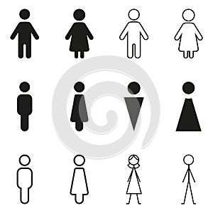 Vector Set of Gender Icons. WC Pictograms. photo