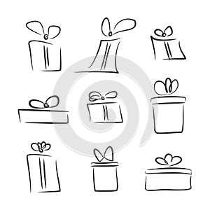 Vector set of gift boxes