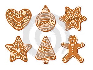 Vector collection of ginger coockies photo