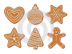 Vector collection of ginger coockies