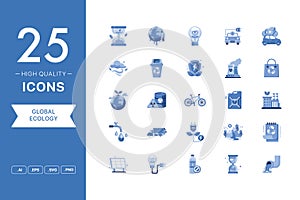 Vector set of Global Ecology icons