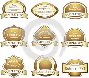 Vector set of gold design elements