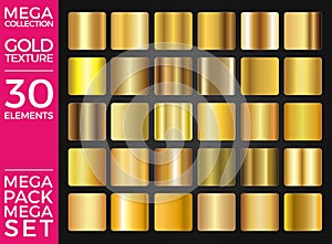 Vector Set of Gold Gradients, Golden Squares Collection, Textures Group
