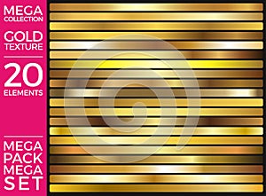 Vector Set of Gold Gradients, Golden Squares Collection, Textures Group