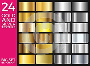 Vector Set of Gold and Silver Gradients, Gold and Silver Squares Collection, Textures Group
