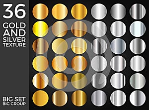 Vector Set of Gold and Silver Gradients, Gold and Silver Squares Collection, Textures Group