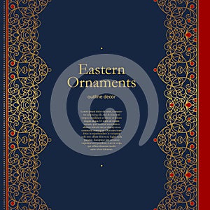 Vector set golden frames and vignettes.