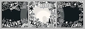Vector Set of Graffiti tags border