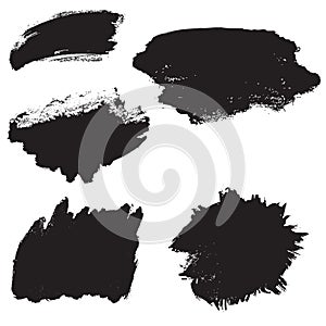 Vector set of grunge brush strokes