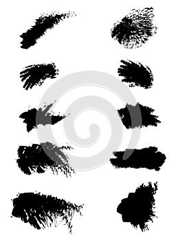 Vector set of grunge brush strokes.