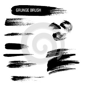 Vector set of grunge brush strokes