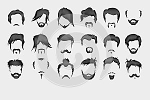 Vector set. hair, mustache, beard